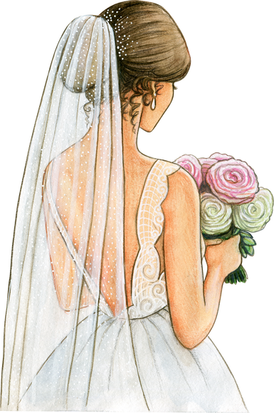 Watercolor Bride Illustration